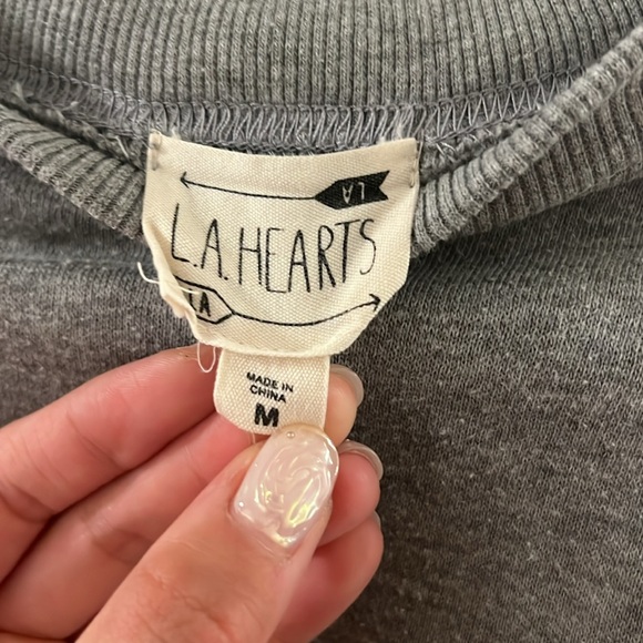 LA Hearts Grey Cropped Sweater - Picture 4 of 4